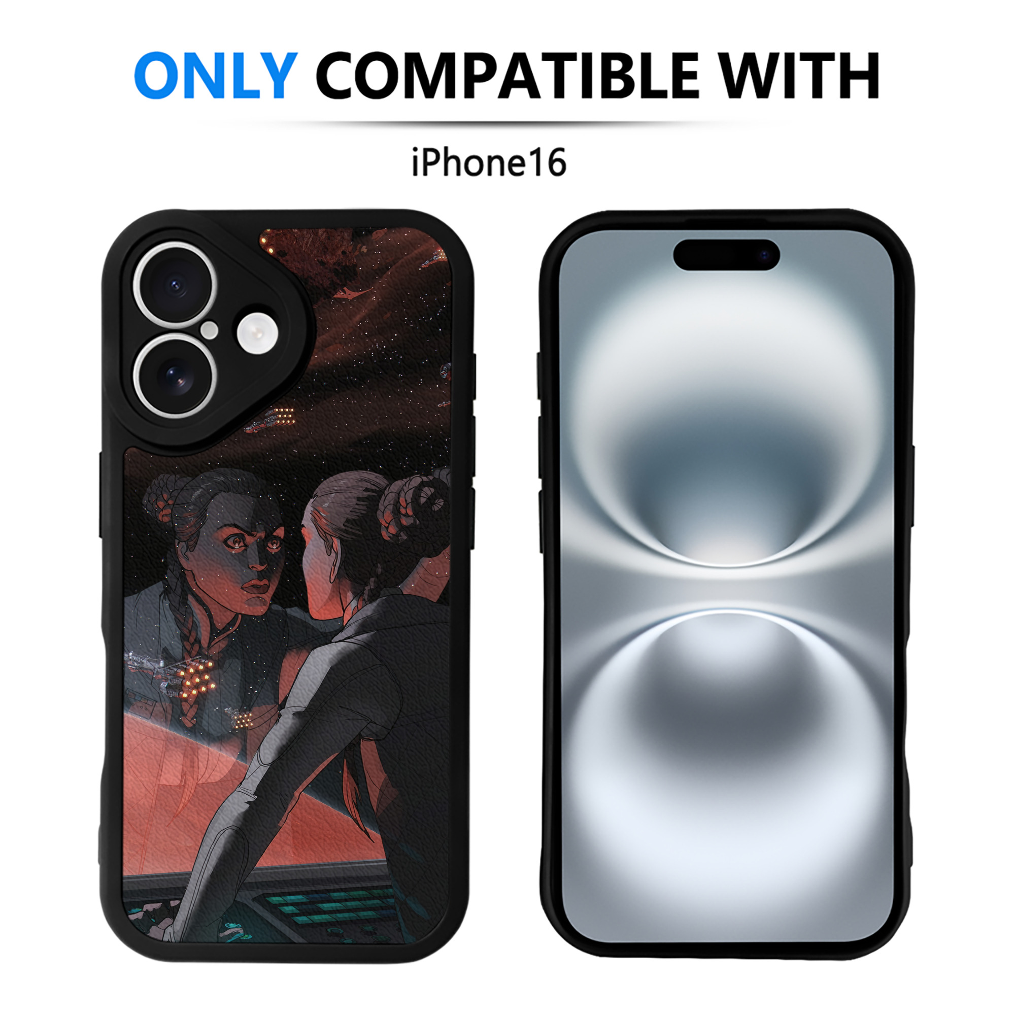 （画像用） スター・ウォーズ Star Wars 【iPhone 16シリーズ対応】シリコンスマホケース（レザー調） 材質：シリコン